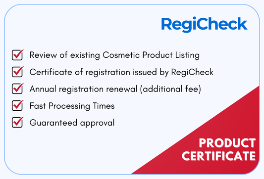 Cosmetic Product Listing - Certificate Only