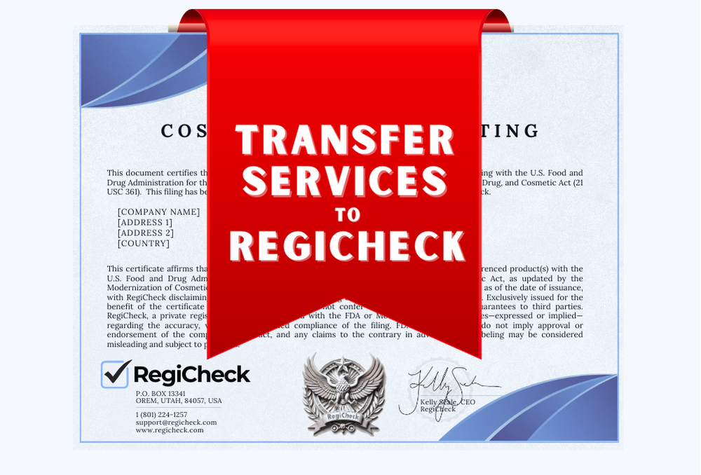 FDA Cosmetic Product Listing Transfer to RegiCheck