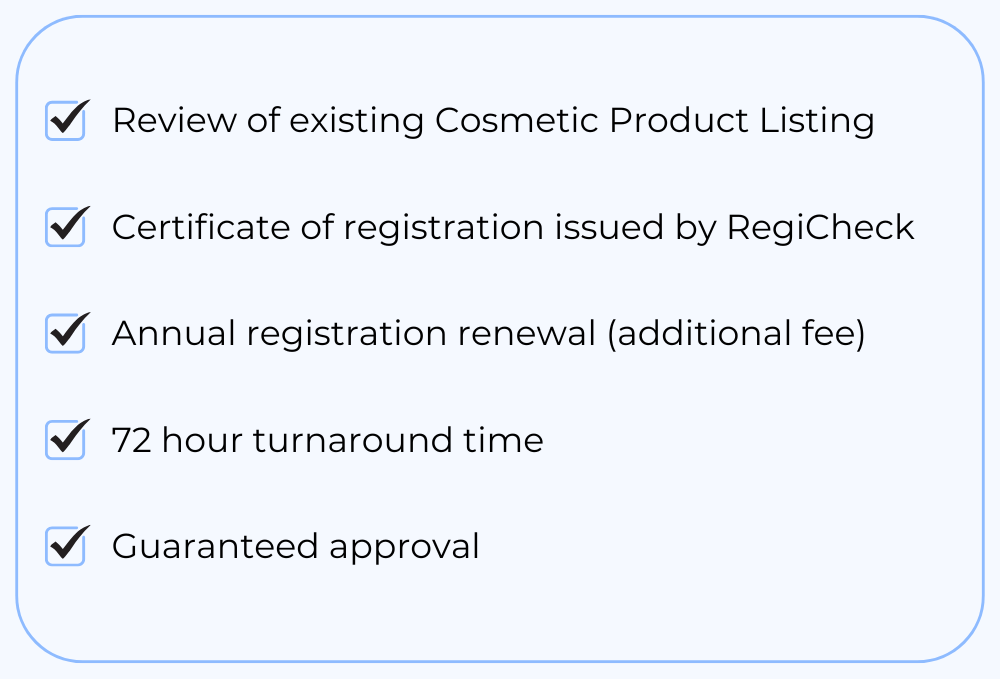 FDA Cosmetic Product Listing Certificate to meet AMAZON and FDA MoCRA Compliance Requirements